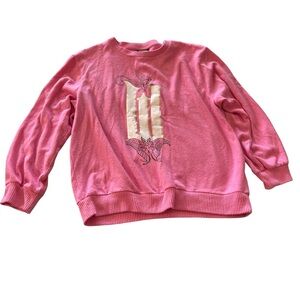 Charming Pink Butterfly Kids Sweater